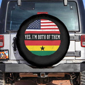 Half American Half Ghanaian Spare Tire Cover Pride Ghanese Roots USA Flag Ghana Heritage Yes Im Both Of Them