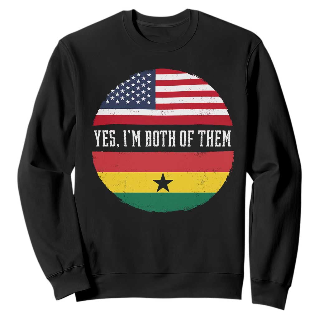 Half American Half Ghanaian Sweatshirt Pride Ghanese Roots USA Flag Ghana Heritage Yes Im Both Of Them