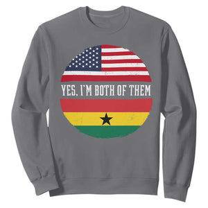 Half American Half Ghanaian Sweatshirt Pride Ghanese Roots USA Flag Ghana Heritage Yes Im Both Of Them