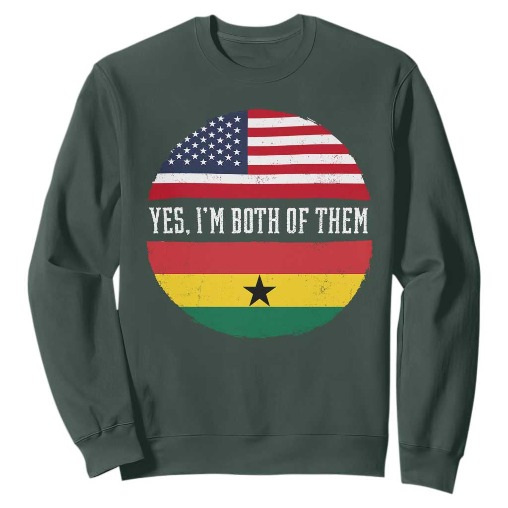 Half American Half Ghanaian Sweatshirt Pride Ghanese Roots USA Flag Ghana Heritage Yes Im Both Of Them