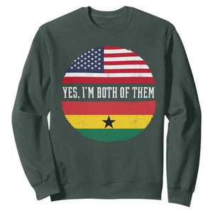 Half American Half Ghanaian Sweatshirt Pride Ghanese Roots USA Flag Ghana Heritage Yes Im Both Of Them