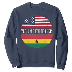 Half American Half Ghanaian Sweatshirt Pride Ghanese Roots USA Flag Ghana Heritage Yes Im Both Of Them