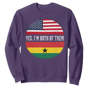Half American Half Ghanaian Sweatshirt Pride Ghanese Roots USA Flag Ghana Heritage Yes Im Both Of Them