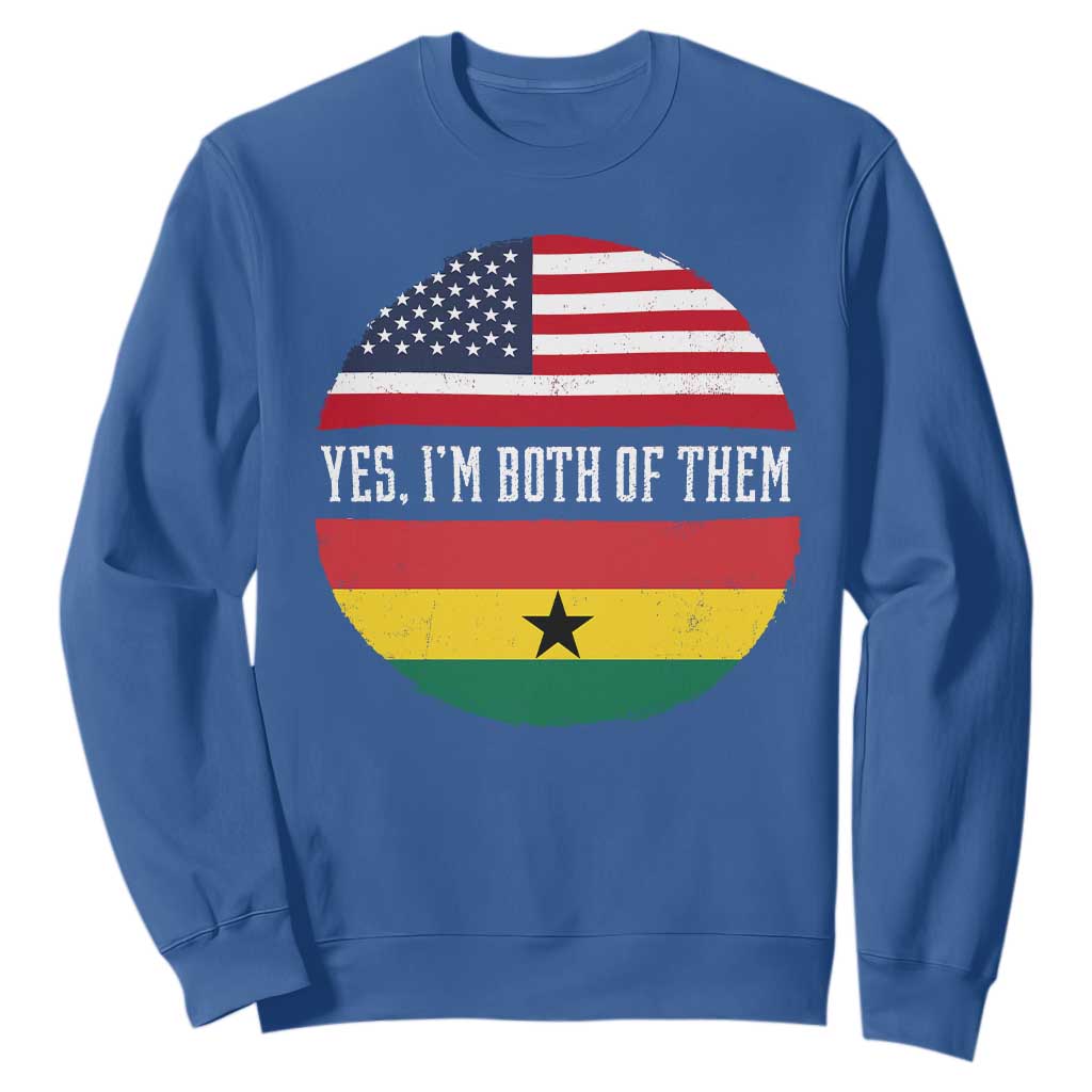 Half American Half Ghanaian Sweatshirt Pride Ghanese Roots USA Flag Ghana Heritage Yes Im Both Of Them