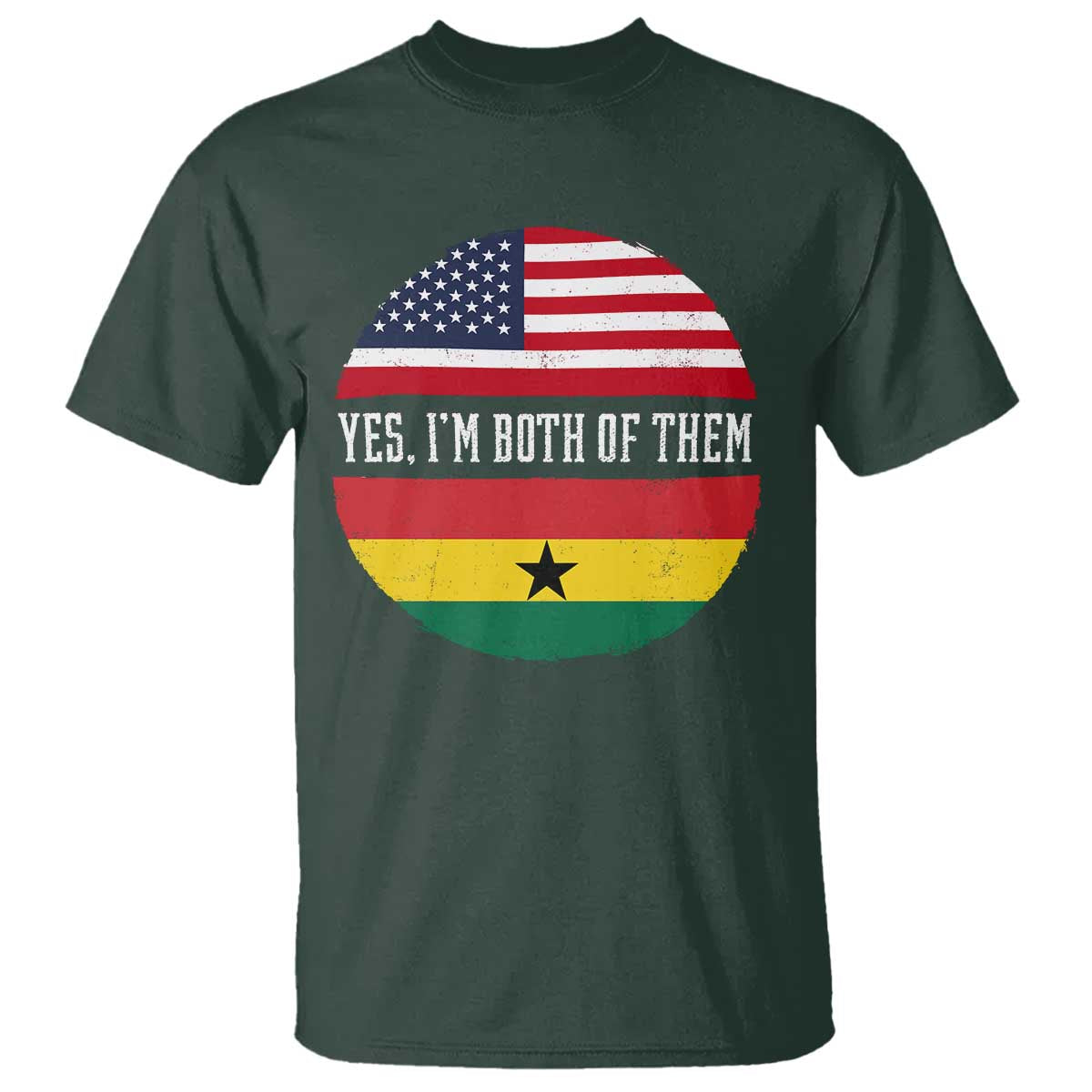 Half American Half Ghanaian T Shirt Pride Ghanese Roots USA Flag Ghana Heritage Yes Im Both Of Them