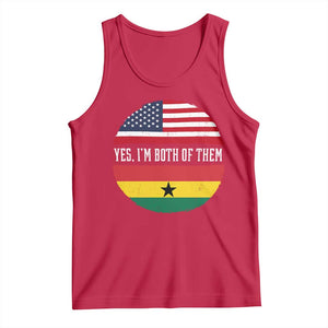Half American Half Ghanaian Tank Top Pride Ghanese Roots USA Flag Ghana Heritage Yes Im Both Of Them