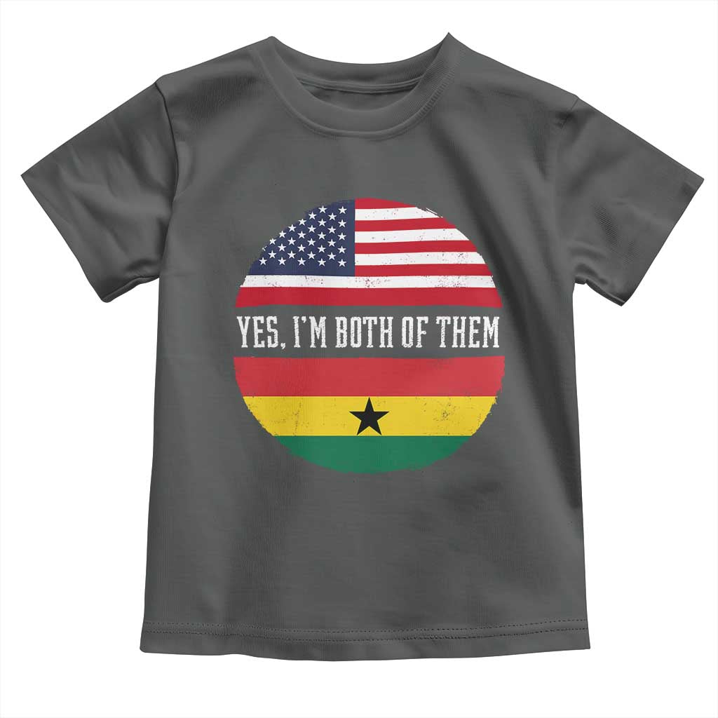 Half American Half Ghanaian Toddler T Shirt Pride Ghanese Roots USA Flag Ghana Heritage Yes Im Both Of Them