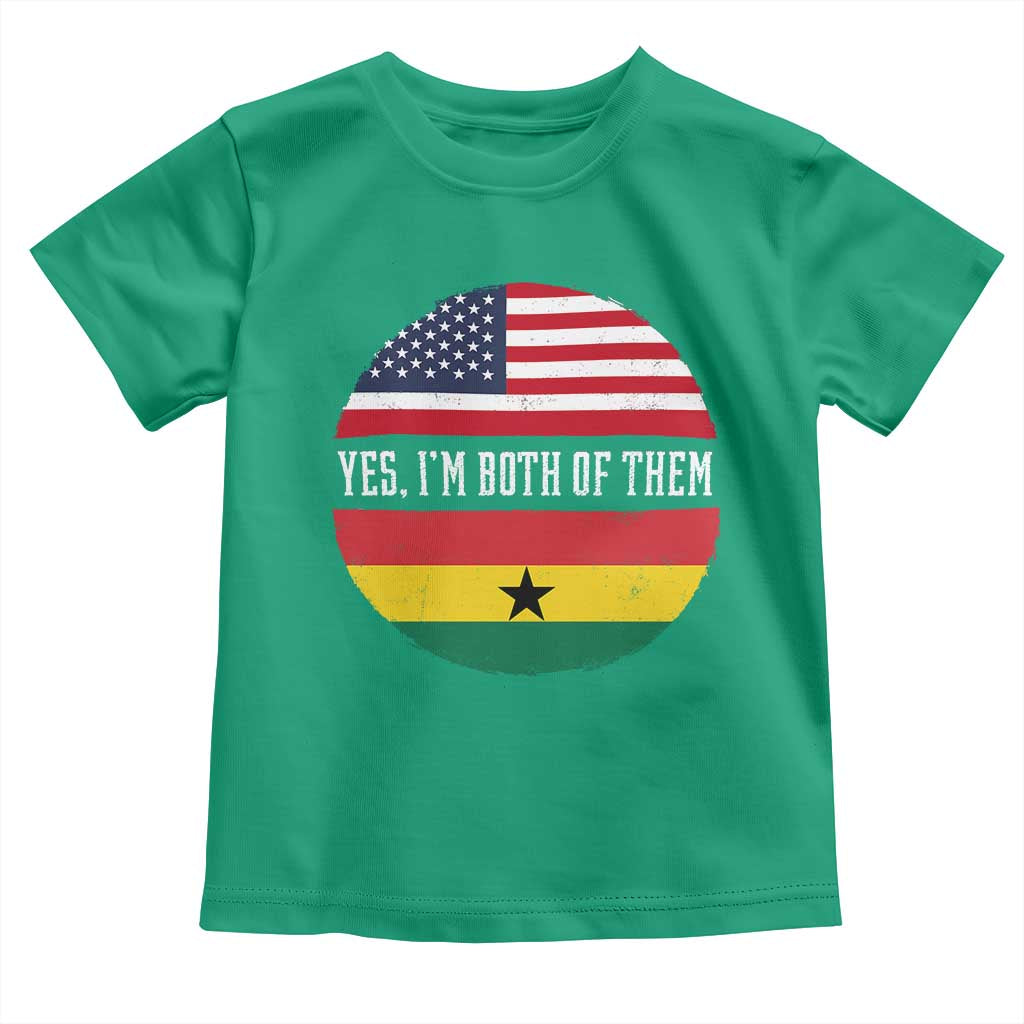 Half American Half Ghanaian Toddler T Shirt Pride Ghanese Roots USA Flag Ghana Heritage Yes Im Both Of Them