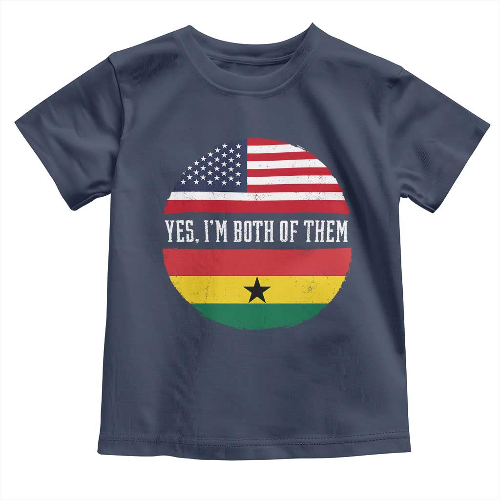 Half American Half Ghanaian Toddler T Shirt Pride Ghanese Roots USA Flag Ghana Heritage Yes Im Both Of Them