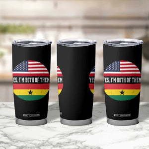 Half American Half Ghanaian Tumbler Cup Pride Ghanese Roots USA Flag Ghana Heritage Yes Im Both Of Them