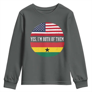 Half American Half Ghanaian Youth Sweatshirt Pride Ghanese Roots USA Flag Ghana Heritage Yes Im Both Of Them