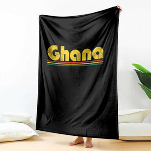 Vintage Ghana Throw Blanket Retro Stripe Flag Pride Ghanaian Heritage African Roots
