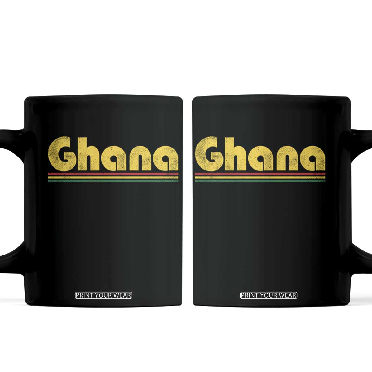 Vintage Ghana Coffee Mug Retro Stripe Flag Pride Ghanaian Heritage African Roots