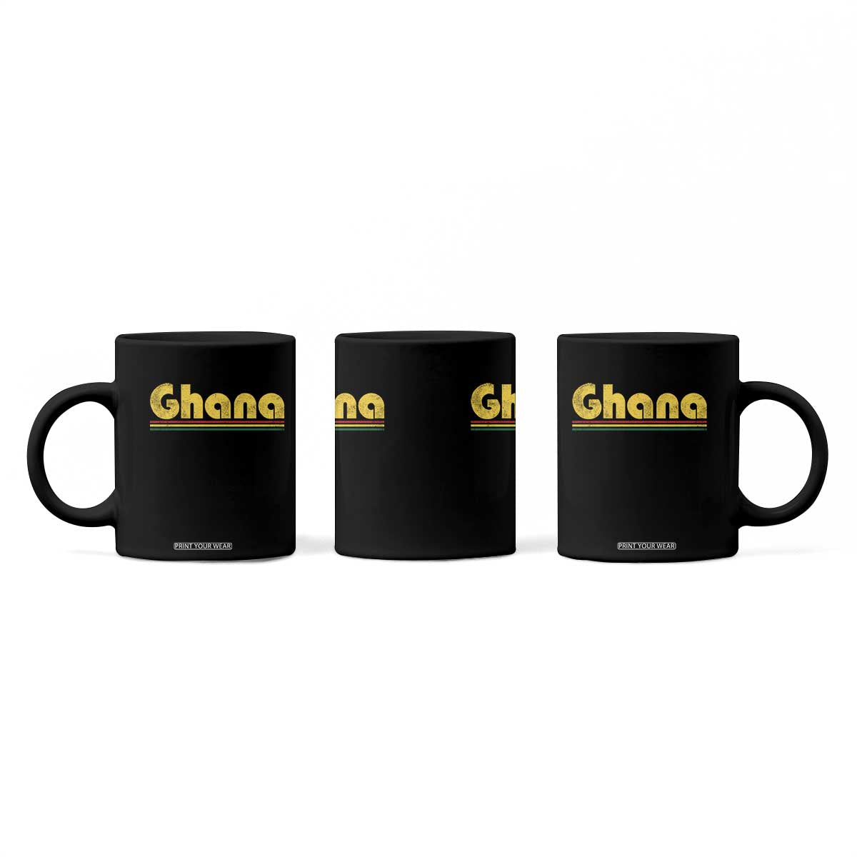 Vintage Ghana Coffee Mug Retro Stripe Flag Pride Ghanaian Heritage African Roots