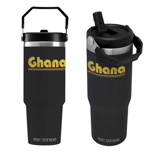 Vintage Ghana Flip Straw Tumbler Retro Stripe Flag Pride Ghanaian Heritage African Roots