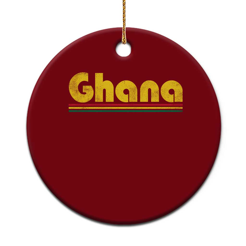 Vintage Ghana Ceramic Ornament Retro Stripe Flag Pride Ghanaian Heritage African Roots