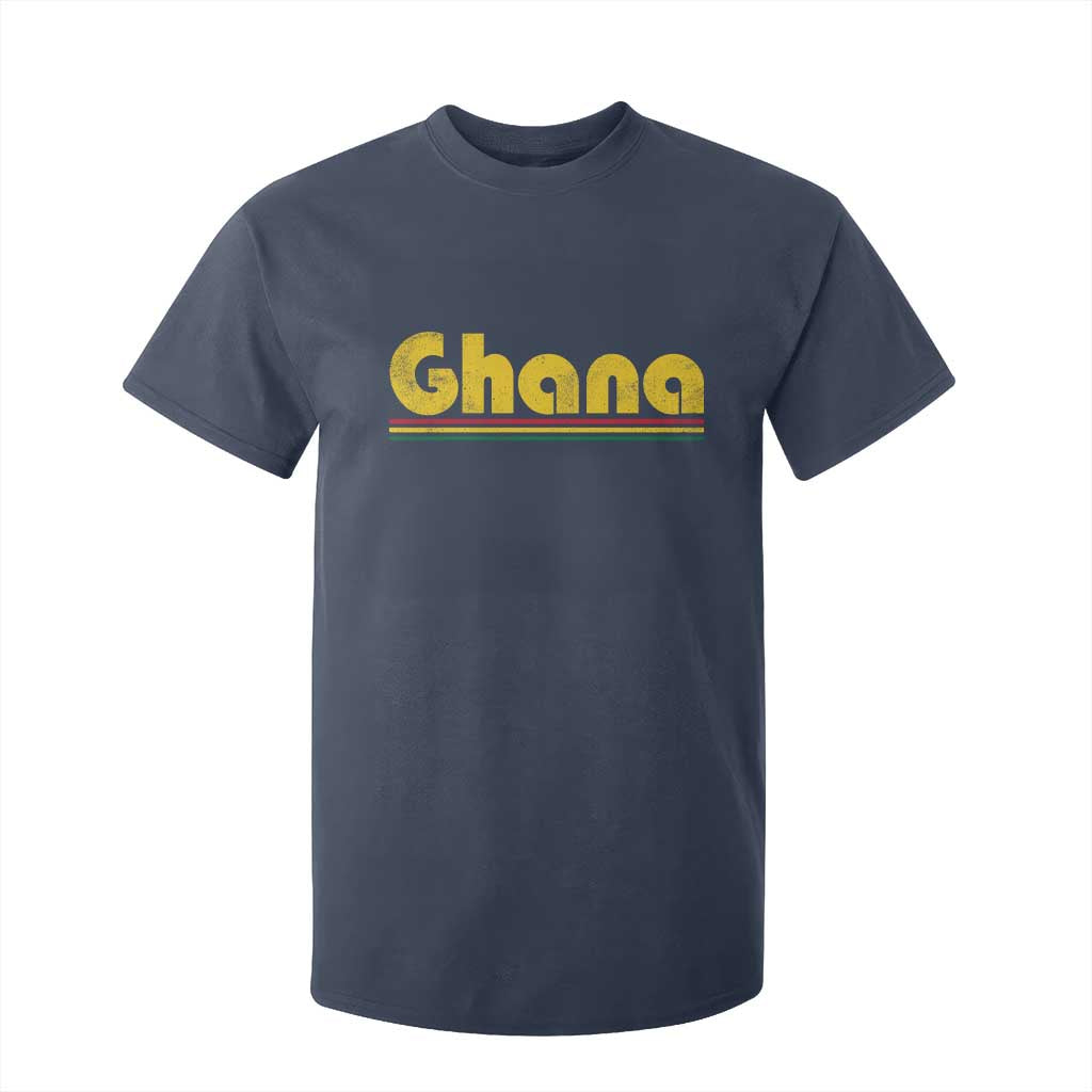 Vintage Ghana T Shirt For Kid Retro Stripe Flag Pride Ghanaian Heritage African Roots