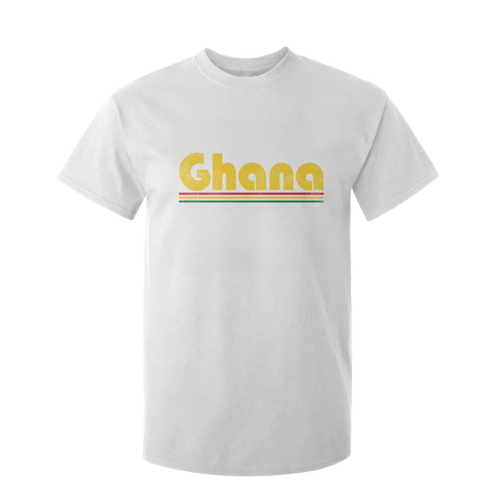 Vintage Ghana T Shirt For Kid Retro Stripe Flag Pride Ghanaian Heritage African Roots