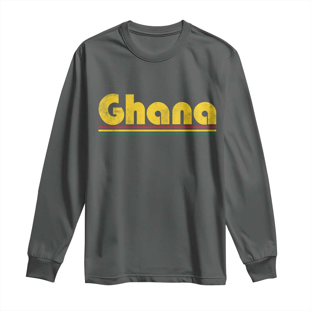 Vintage Ghana Long Sleeve Shirt Retro Stripe Flag Pride Ghanaian Heritage African Roots