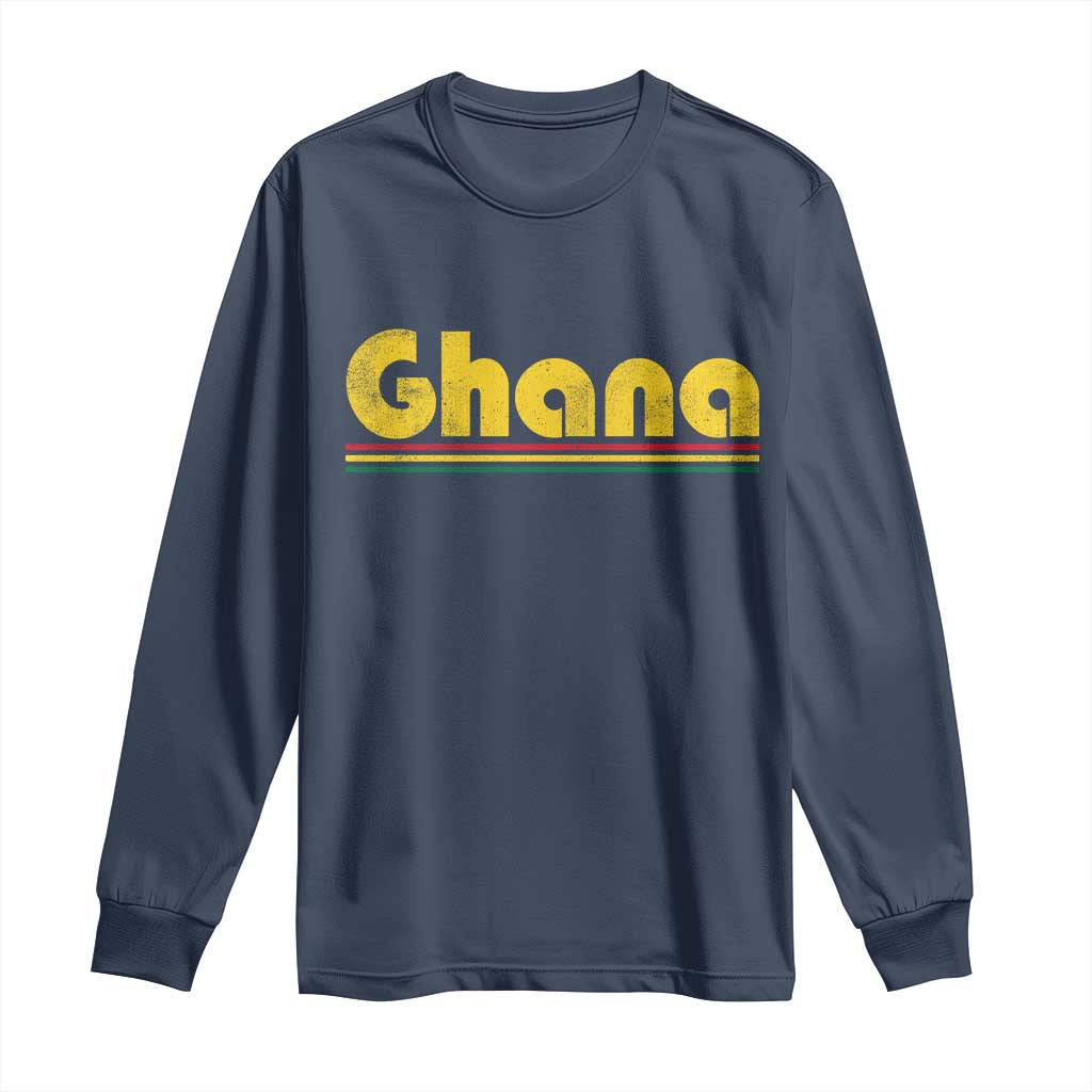 Vintage Ghana Long Sleeve Shirt Retro Stripe Flag Pride Ghanaian Heritage African Roots