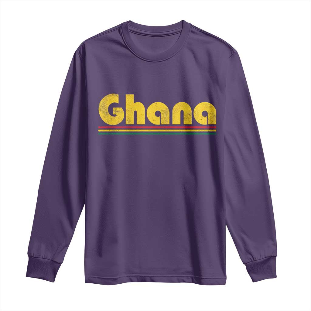 Vintage Ghana Long Sleeve Shirt Retro Stripe Flag Pride Ghanaian Heritage African Roots
