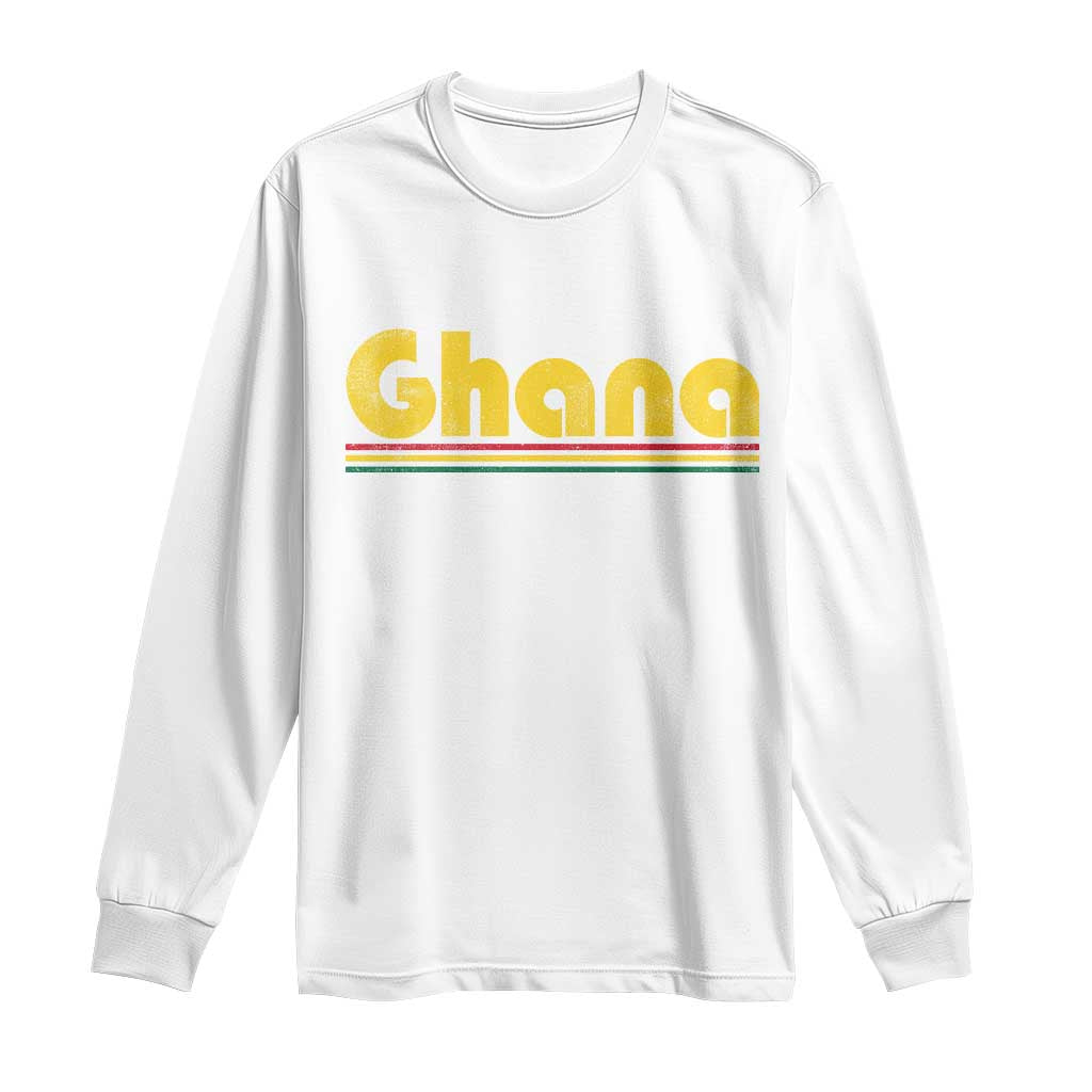 Vintage Ghana Long Sleeve Shirt Retro Stripe Flag Pride Ghanaian Heritage African Roots