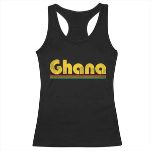 Vintage Ghana Racerback Tank Top Retro Stripe Flag Pride Ghanaian Heritage African Roots