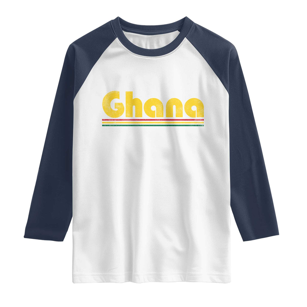 Vintage Ghana Raglan Shirt Retro Stripe Flag Pride Ghanaian Heritage African Roots