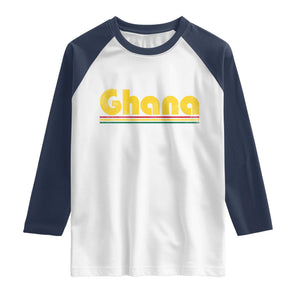 Vintage Ghana Raglan Shirt Retro Stripe Flag Pride Ghanaian Heritage African Roots