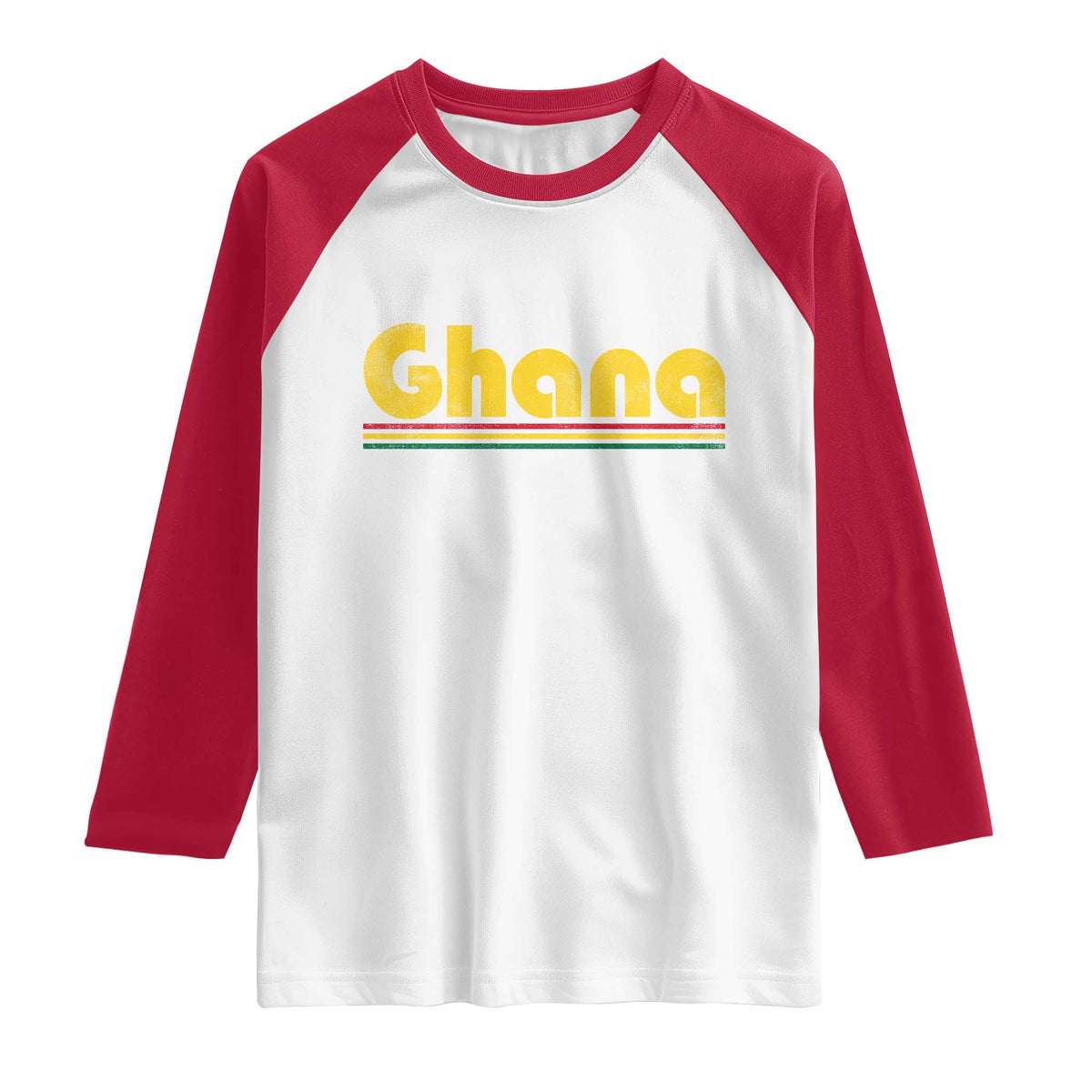 Vintage Ghana Raglan Shirt Retro Stripe Flag Pride Ghanaian Heritage African Roots