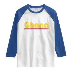 Vintage Ghana Raglan Shirt Retro Stripe Flag Pride Ghanaian Heritage African Roots