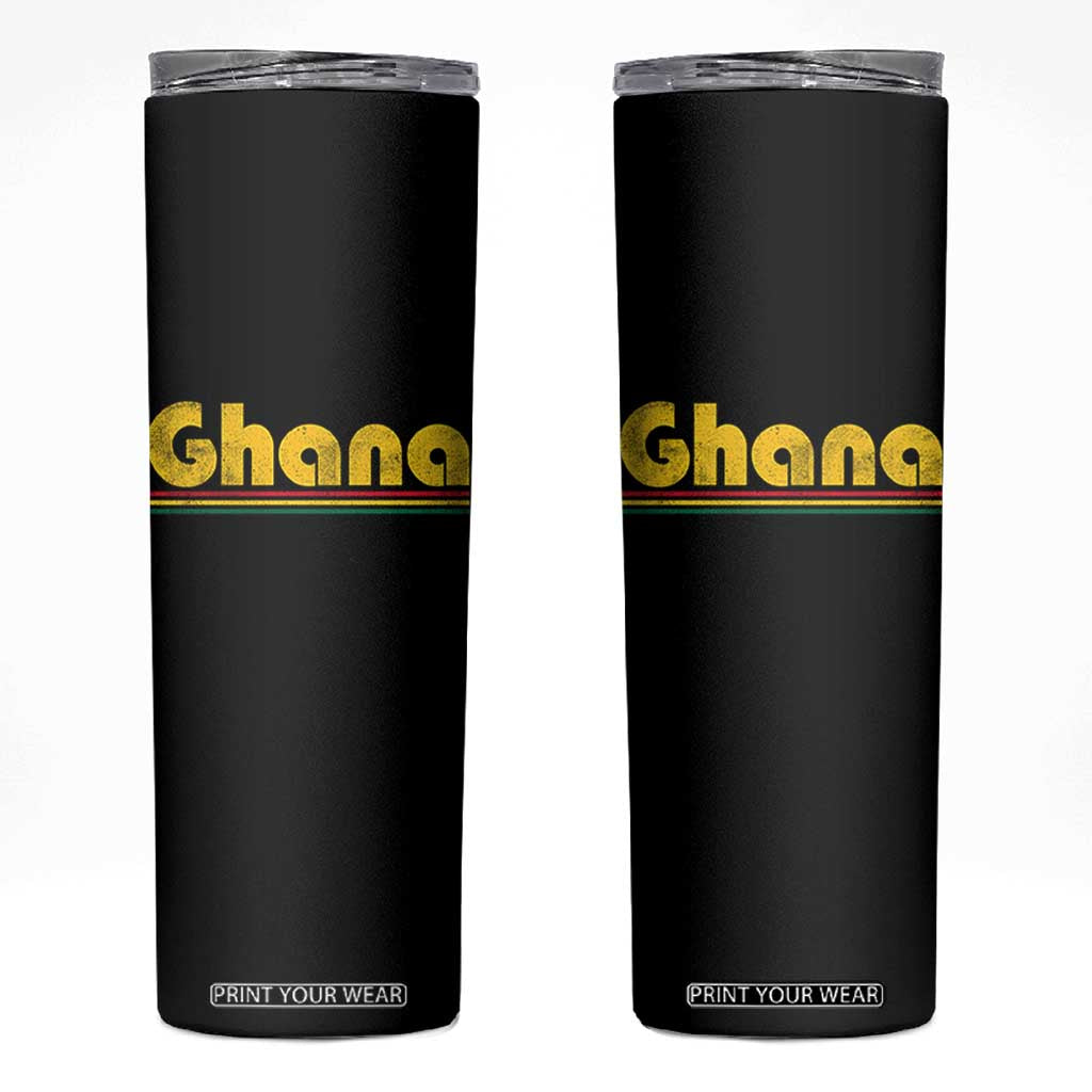 Vintage Ghana Skinny Tumbler Retro Stripe Flag Pride Ghanaian Heritage African Roots