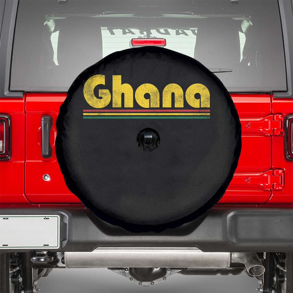 Vintage Ghana Spare Tire Cover Retro Stripe Flag Pride Ghanaian Heritage African Roots