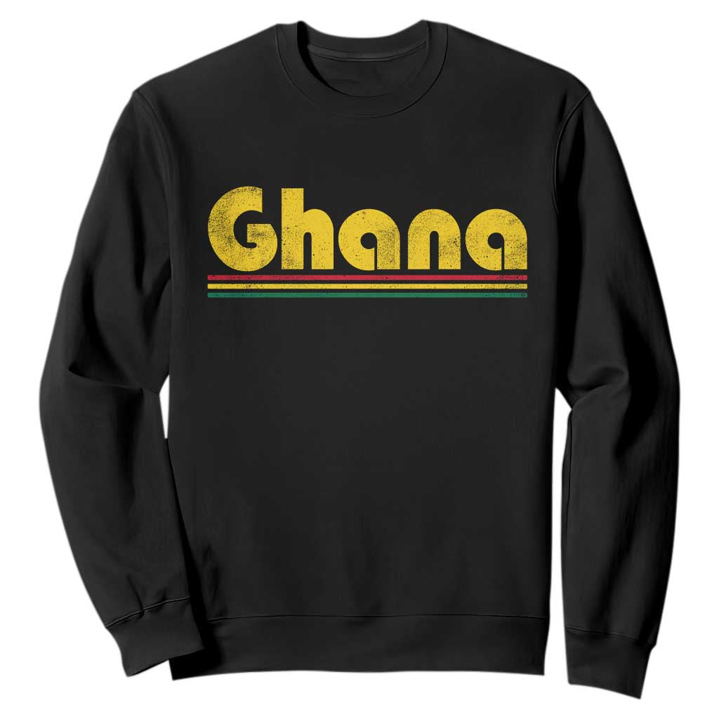 Vintage Ghana Sweatshirt Retro Stripe Flag Pride Ghanaian Heritage African Roots