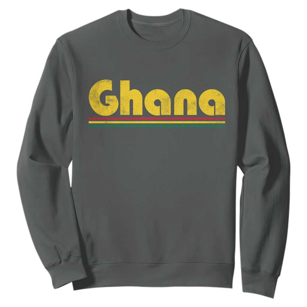 Vintage Ghana Sweatshirt Retro Stripe Flag Pride Ghanaian Heritage African Roots