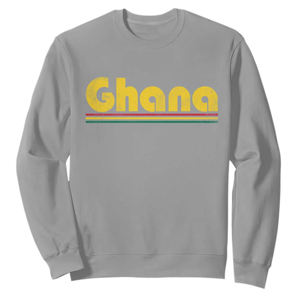 Vintage Ghana Sweatshirt Retro Stripe Flag Pride Ghanaian Heritage African Roots