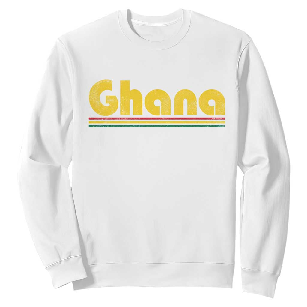 Vintage Ghana Sweatshirt Retro Stripe Flag Pride Ghanaian Heritage African Roots