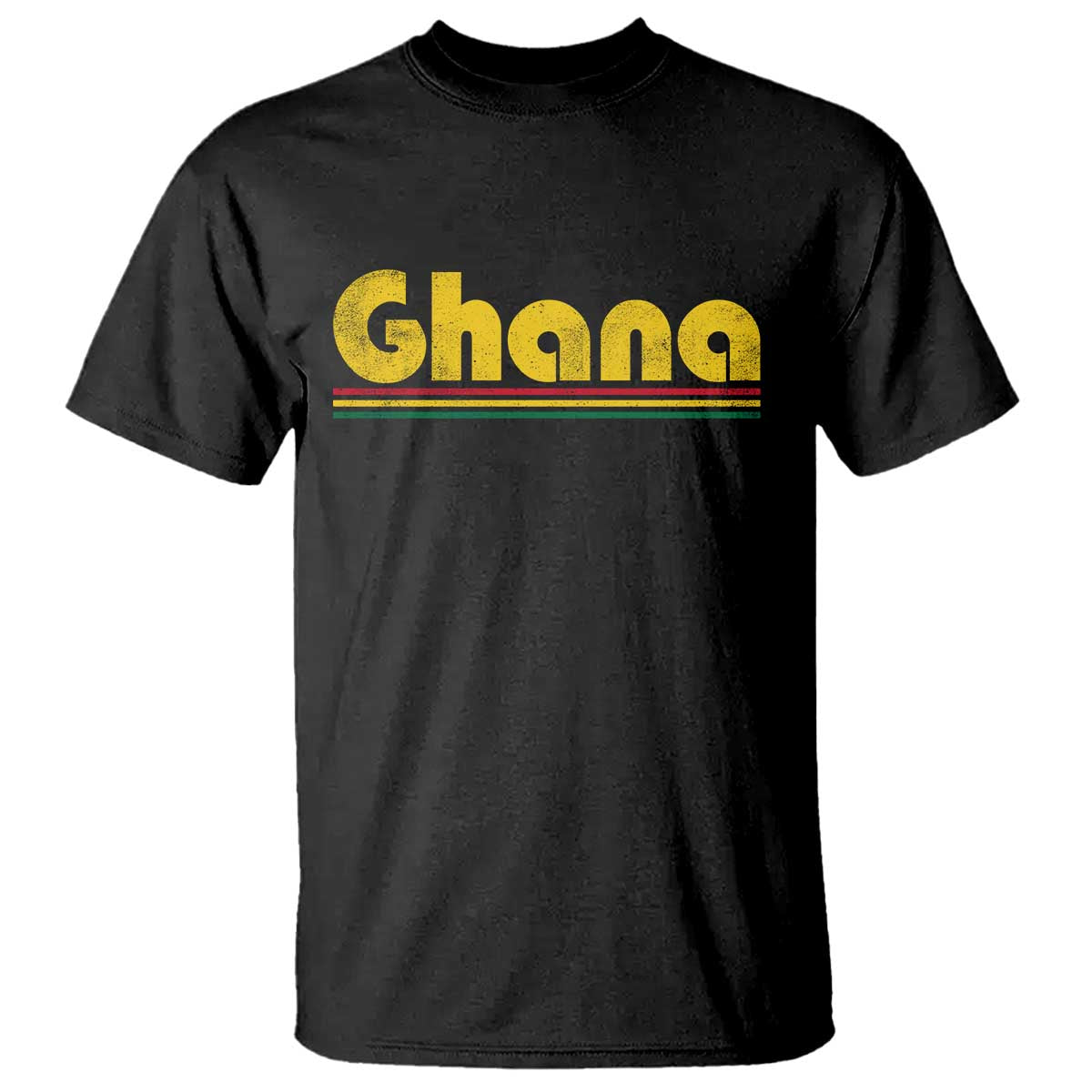 Vintage Ghana T Shirt Retro Stripe Flag Pride Ghanaian Heritage African Roots