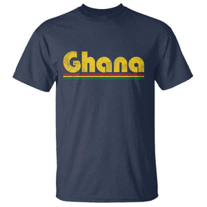 Vintage Ghana T Shirt Retro Stripe Flag Pride Ghanaian Heritage African Roots
