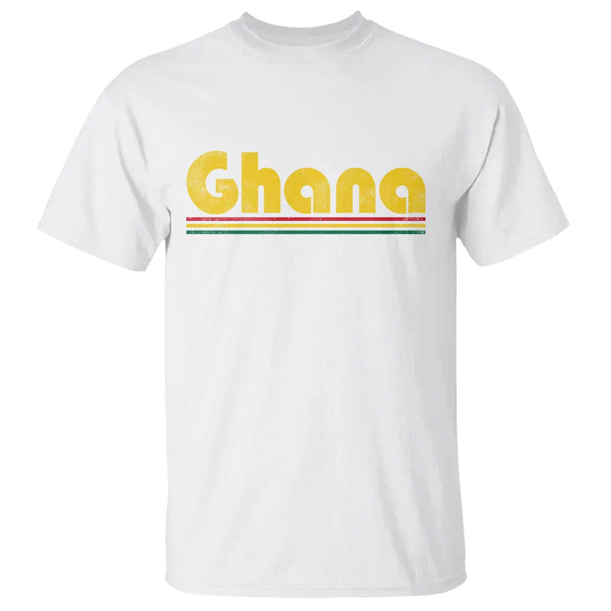 Vintage Ghana T Shirt Retro Stripe Flag Pride Ghanaian Heritage African Roots