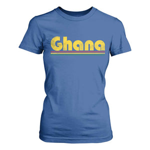 Vintage Ghana T Shirt For Women Retro Stripe Flag Pride Ghanaian Heritage African Roots