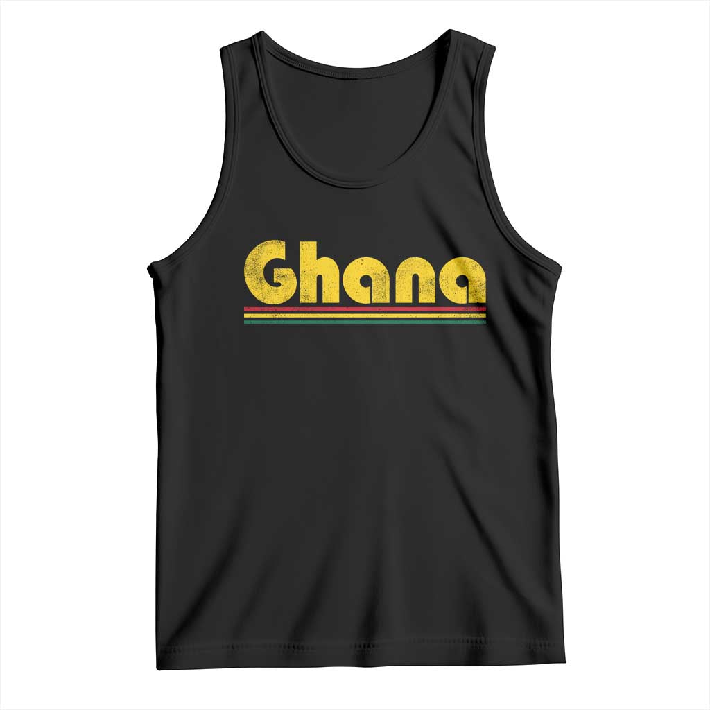 Vintage Ghana Tank Top Retro Stripe Flag Pride Ghanaian Heritage African Roots
