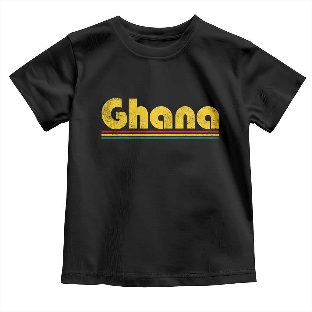 Vintage Ghana Toddler T Shirt Retro Stripe Flag Pride Ghanaian Heritage African Roots TS10 Black Print Your Wear