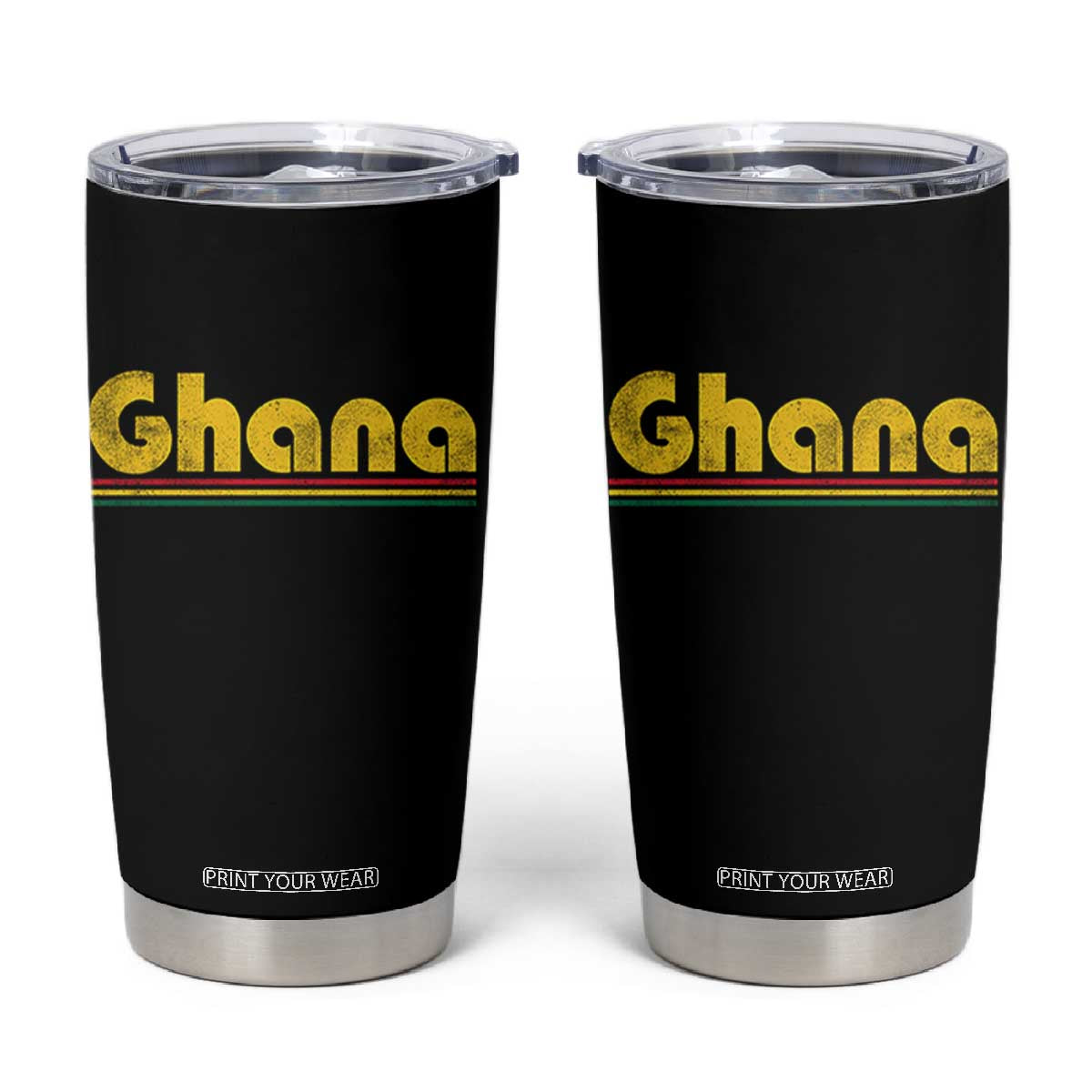 Vintage Ghana Tumbler Cup Retro Stripe Flag Pride Ghanaian Heritage African Roots