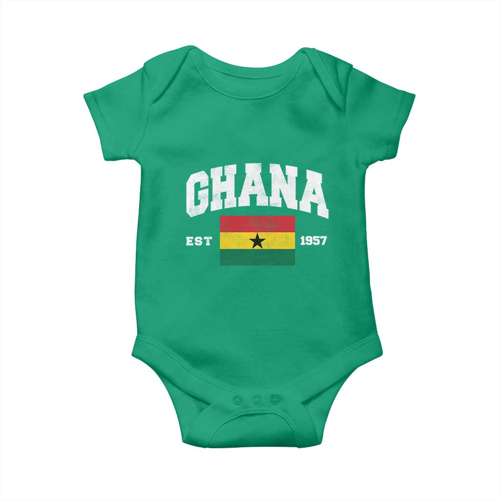 Ghana Est 1957 Ghanaian Flag Independence Day Baby Onesie Ghanaian Heritage Pride