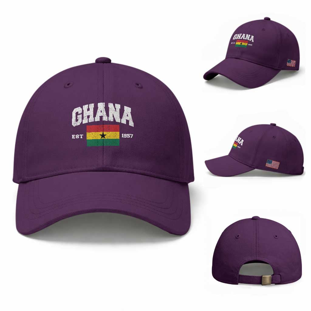 Ghana Est 1957 Ghanaian Flag Independence Day Baseball Cap Ghanaian Heritage Pride