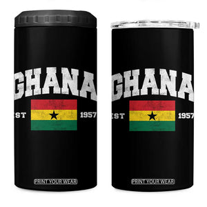Ghana Est 1957 Ghanaian Flag Independence Day 4 in 1 Can Cooler Tumbler Ghanaian Heritage Pride
