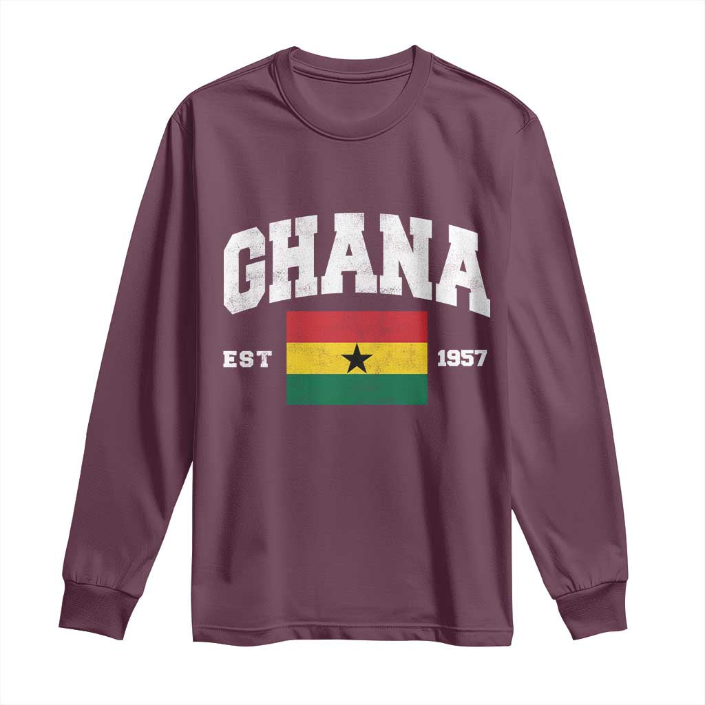Ghana Est 1957 Ghanaian Flag Independence Day Long Sleeve Shirt Ghanaian Heritage Pride