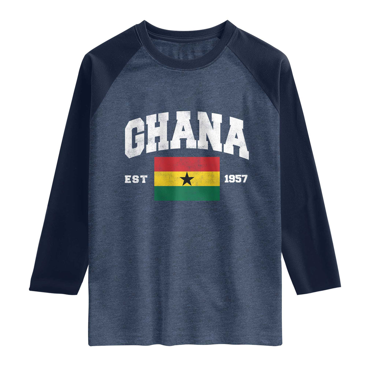 Ghana Est 1957 Ghanaian Flag Independence Day Raglan Shirt Ghanaian Heritage Pride