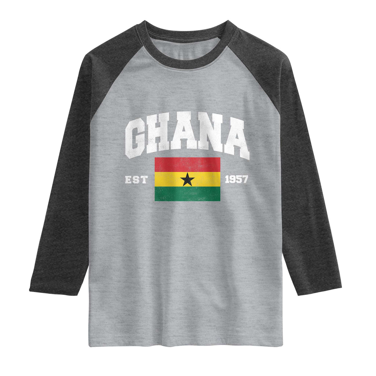 Ghana Est 1957 Ghanaian Flag Independence Day Raglan Shirt Ghanaian Heritage Pride